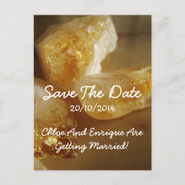 Cartão Postal De Anúncio Fotos de Pedras Preciosas Casamento Salvar a Data