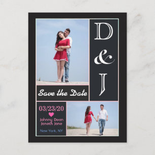 Cartão Postal De Anúncio Fotos personalizadas Salvar a data