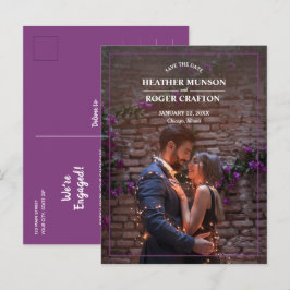 Cartão Postal De Anúncio Fotos Simples de Borda para Casamento Save the Dat