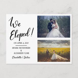 Cartão Postal De Anúncio Fugimos à Francesa Casamento à Mão Livre Foto