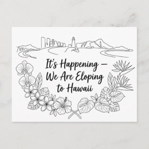 Cartão Postal De Anúncio Fugindo para o Havaí com a Ilha Havaiana