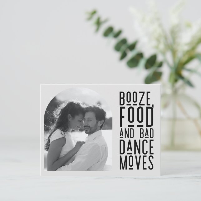 Cartão Postal De Anúncio Funny Arch Photo Wedding Save the Date (Em pé/Frente)