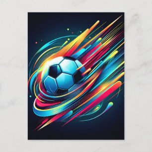 Cartão Postal De Anúncio Futebol Cibernético Futurista Esportes de Velocida