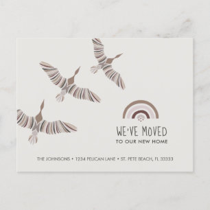 Cartão Postal De Anúncio Gansos Majestosos Nós nos Mudamos para Nossa Nova 