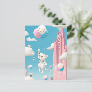 Cartão Postal De Anúncio Gatinhos com Destino ao Céu
