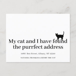 Cartão Postal De Anúncio Gato Pet Novo Endereço Mudei Moderno