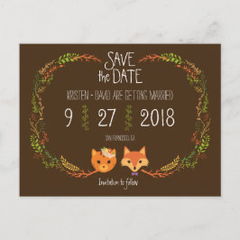 Cartão Postal De Anúncio Gato & Raposa do Bosque Caprichoso Casamento Salve