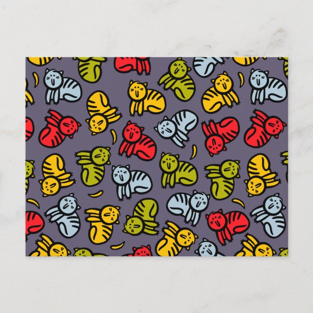 Cartão Postal De Anúncio Gatos e bananas (Frente)