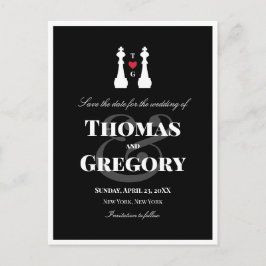 Cartão Postal De Anúncio Gay de Casamento de Pedaços do Rei Branco Salvem a