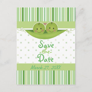 Cartão Postal De Anúncio Gêmeos Duas Ervilhas numa Vagem Chuvada de Bebê Sa