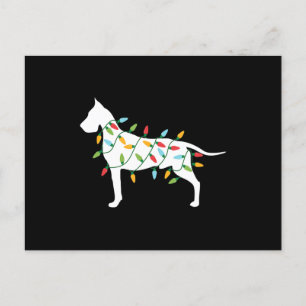 Cartão Postal De Anúncio Gif de cachorro   Luzes de Natal Grande Dane