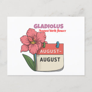 Cartão Postal De Anúncio Gladiolus - Flor De Nascimento Para Agosto
