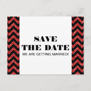Cartão Postal De Anúncio Glitter Chevron Salve o Cartão-Postal de Data, Ver