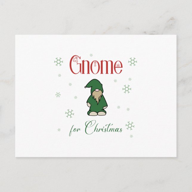 Cartão Postal De Anúncio Gnome para o Natal (Frente)