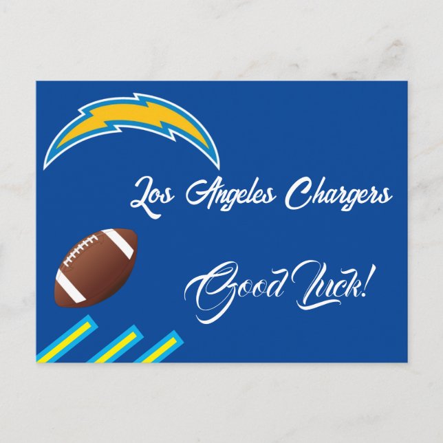 Cartão Postal De Anúncio Good Luck for Los Angeles Chargers team (Frente)