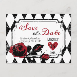 Cartão Postal De Anúncio Goth Rose Grunge Impressão de Diamante Salvar a Da