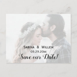Cartão Postal De Anúncio Goth Save Our Date Couple Photo Wedding Postcard