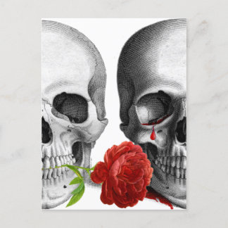 Cartão Postal De Anúncio Gótico - Par Escuro - Romance - Rosa de Lágrimas d