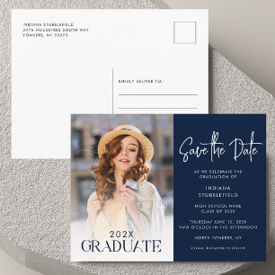 Cartão Postal De Anúncio Graduação 2025 Foto para salvar o Formando Data