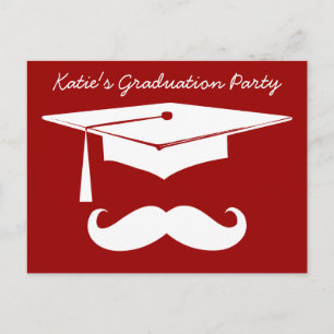 Cartão Postal De Anúncio Graduação Bigode Branco