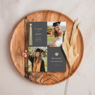 Cartão Postal De Anúncio Graduação de Cinzas Fotográficas do Boné 2 e T