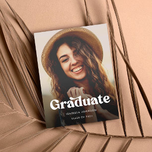 Cartão Postal De Anúncio Graduação de Fotografia com Tipografia Boho Retro