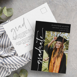 Cartão Postal De Anúncio Graduação de Fotografia em Tipografia Moderna Pret