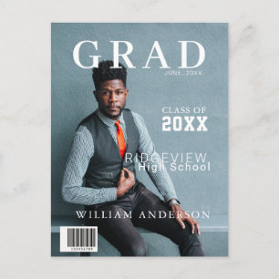 Cartão Postal De Anúncio Graduação de Fotos da Revista de formandos