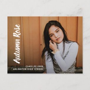 Cartão Postal De Anúncio Graduação de Rapariga de Colagem de Fotos do Nome 