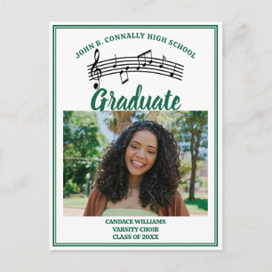 Cartão Postal De Anúncio Graduação do Segundo grau de Foto do Coro Verde