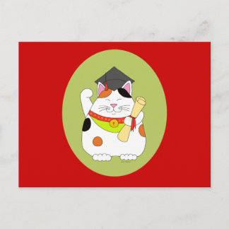 Cartão Postal De Anúncio Graduação Maneki Neko