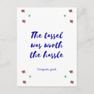 Cartão Postal De Anúncio Graduação - Tassle valeu a pena