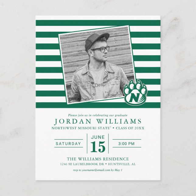 Cartão Postal De Anúncio Graduado da NW Missouri State (Frente)