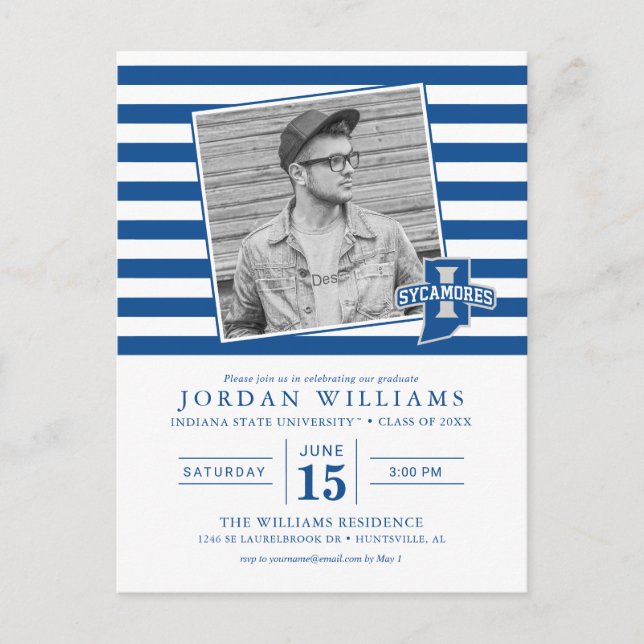 Cartão Postal De Anúncio Graduado do Estado de Indiana (Frente)