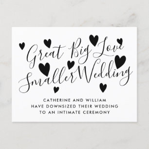 Cartão Postal De Anúncio Grande Amor Verdadeiro Pequeno Micro Casamento Red