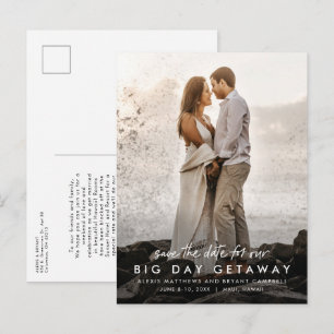 Cartão Postal De Anúncio Grande dia de casamento de destino salvando a data