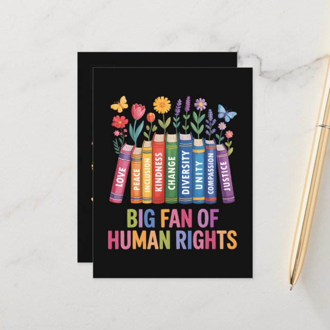 Cartão Postal De Anúncio Grande Fã dos Direitos Humanos (Frente/Verso In Situ)