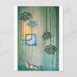 Cartão Postal De Anúncio Grávida com Flores de Lotus