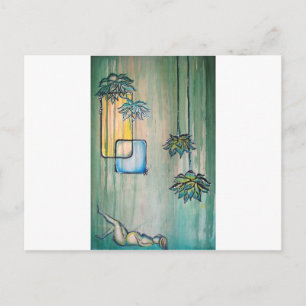 Cartão Postal De Anúncio Grávida com Flores de Lotus