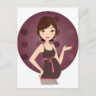 Cartão Postal De Anúncio gravidez à moda