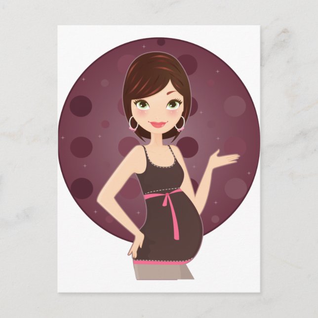 Cartão Postal De Anúncio gravidez à moda (Frente)