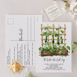 Cartão Postal De Anúncio Greenery Moderna Aquarela Novos Espaços Atuais Mov