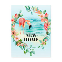 Grinalda Tropical de Flamingo Cena da Praia Nova C