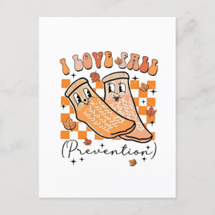 Cartão Postal De Anúncio Groovy Retro Eu Amo Prevenção de Quedas Engraçado