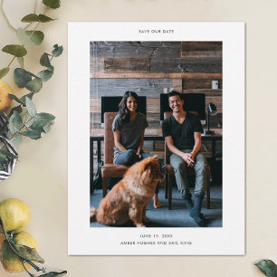 Cartão Postal De Anúncio Guardar a Data Simples