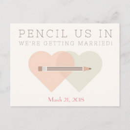 Cartão Postal De Anúncio Guardar Cartão-Postal de Casamento de Data