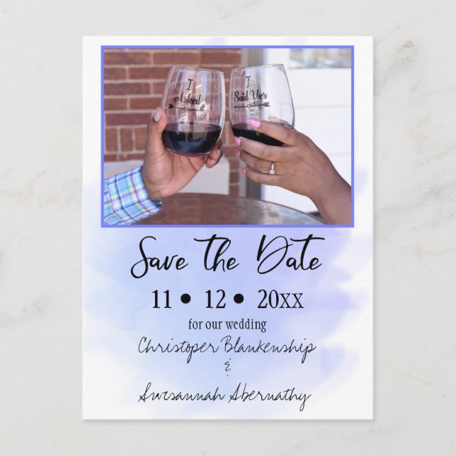 Cartão Postal De Anúncio Guardar O Casamento Simples De Fotografia Personal (Frente)