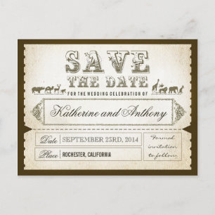 Cartão Postal De Anúncio guardar os bilhetes ZOO SAFARI