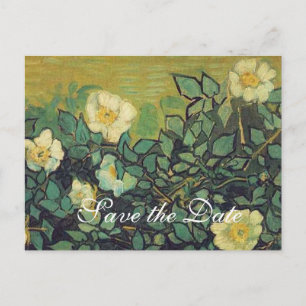 Cartão Postal De Anúncio guarde a data, rosas selvagens van Gogh