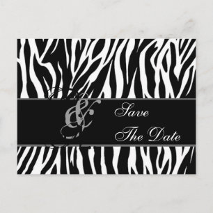 Cartão Postal De Anúncio Guarde o Cartão-postal Zebra Black White